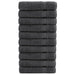 Premium dusjhåndklær SOLUND 10 stk antrasitt 70x140 cm 600gsm