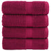 Premium vaskehåndklær SOLUND 4 stk bordeaux 30x30 cm 600 g/m²