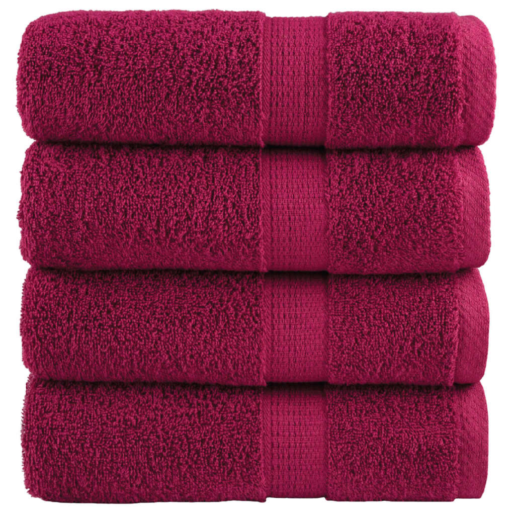 Premium vaskehåndklær SOLUND 4 stk bordeaux 30x30 cm 600 g/m²