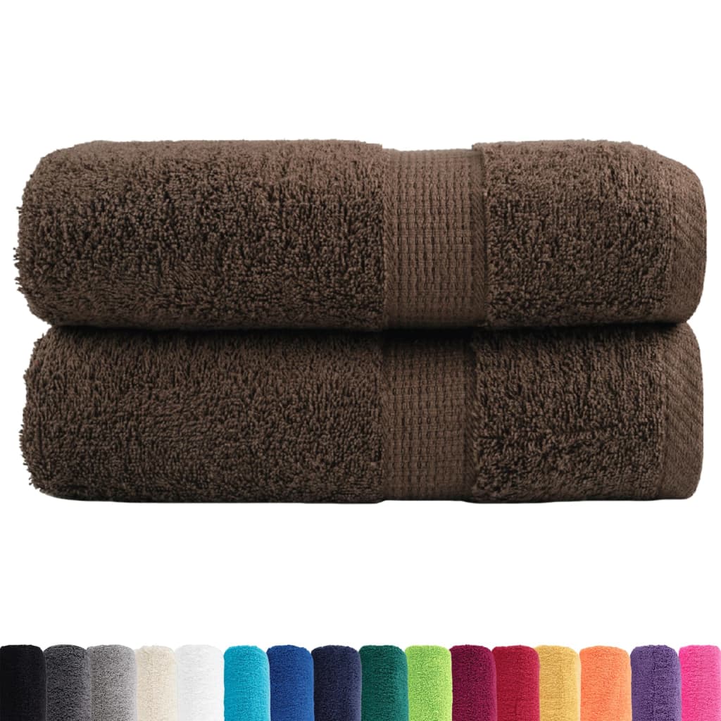 Premium vaskehåndklær SOLUND 2 stk brune 30x30 cm 600 g/m²