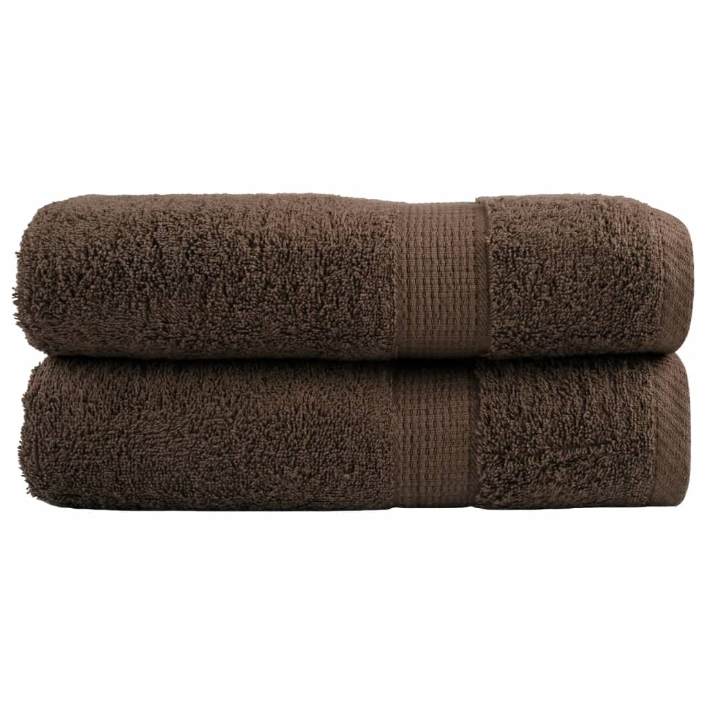 Premium håndklær SOLUND 2 stk brun 50x100 cm 600gsm