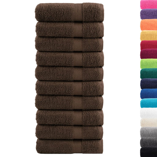 Premium dusjhåndklær SOLUND 10 stk brun 70x140 cm 600gsm