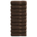 Premium badehåndklær SOLUND 10 stk brun 100x150 cm 600gsm
