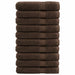 Premium saunahåndklær SOLUND 10 stk brun 80x200 cm 600gsm