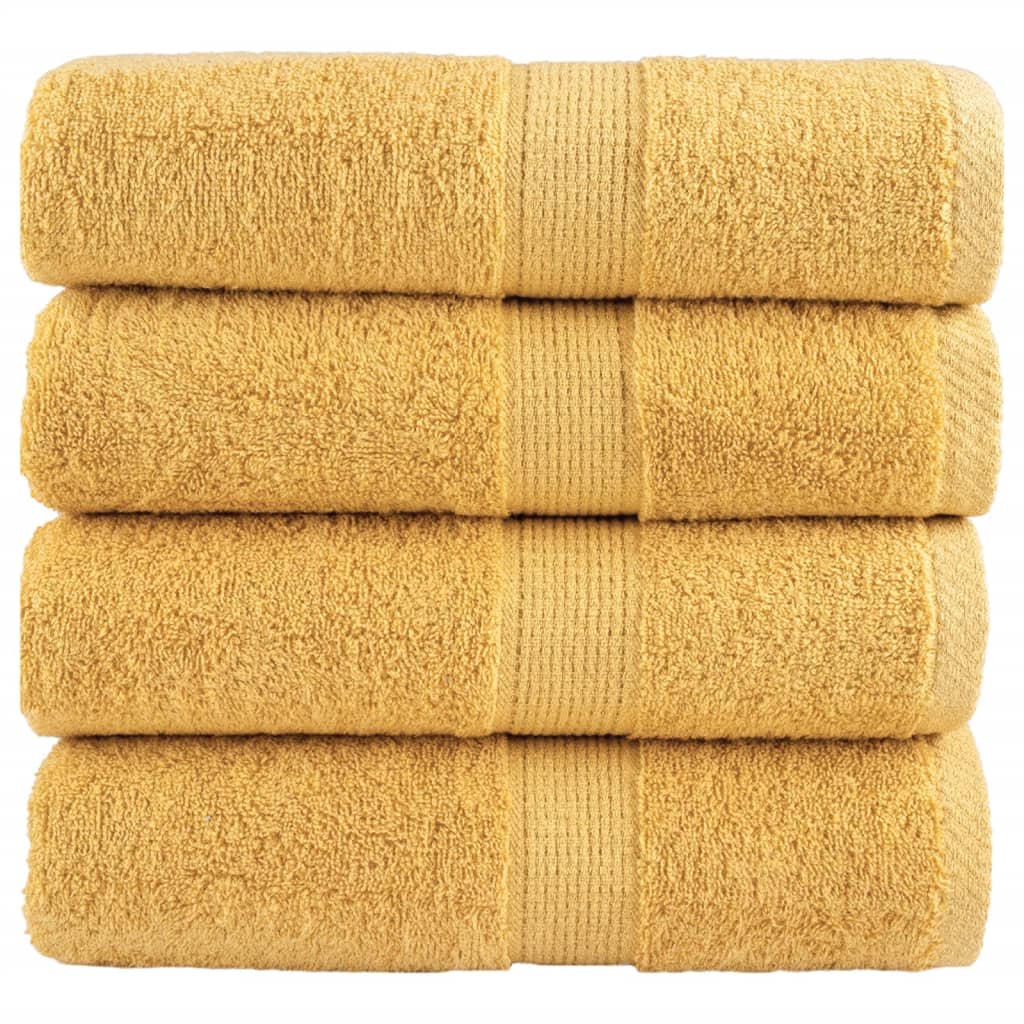 Premium vaskehåndklær SOLUND 4 stk gull 30x30cm 600gsm