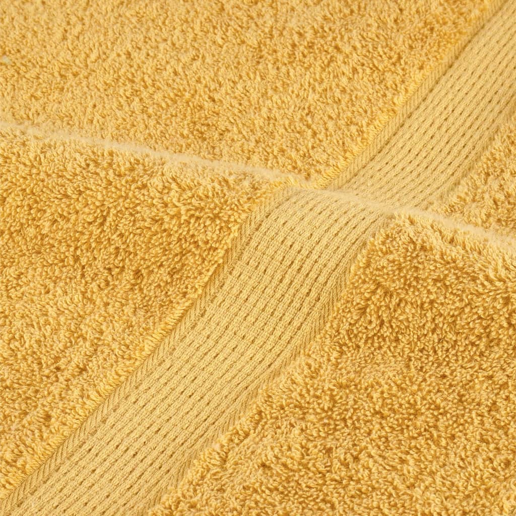 Premium gjestehåndklær SOLUND 2 stk gull 30x50 cm 600gsm