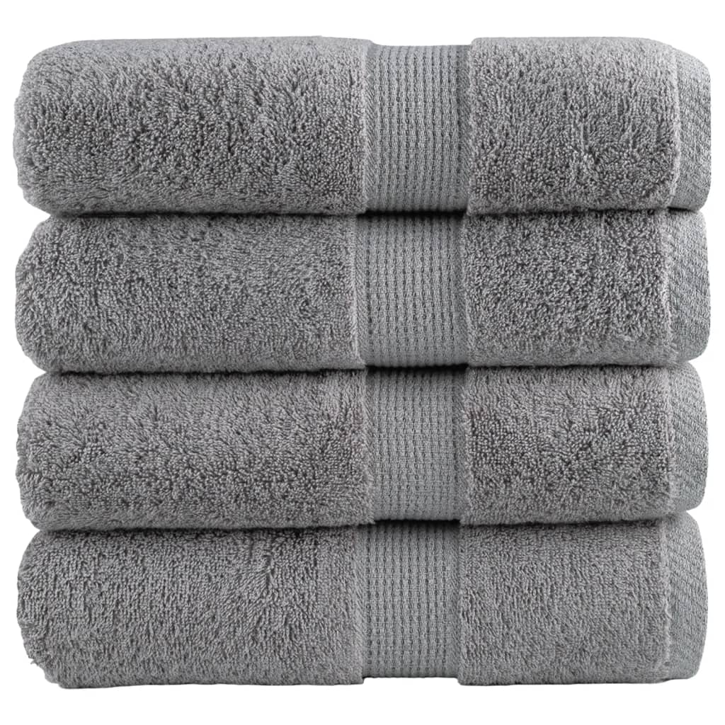 Premium vaskehåndklær SOLUND 4 stk grå 30x30 cm 600 g/m²