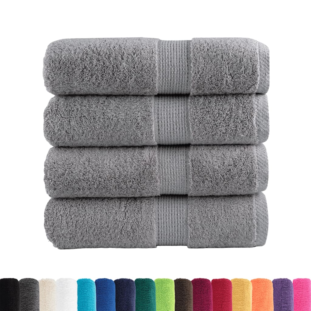 Premium vaskehåndklær SOLUND 4 stk grå 30x30 cm 600 g/m²