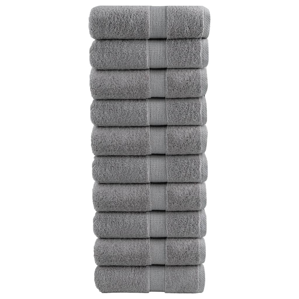 Premium vaskehåndklær SOLUND 10 stk grå 30x30 cm 600 g/m²