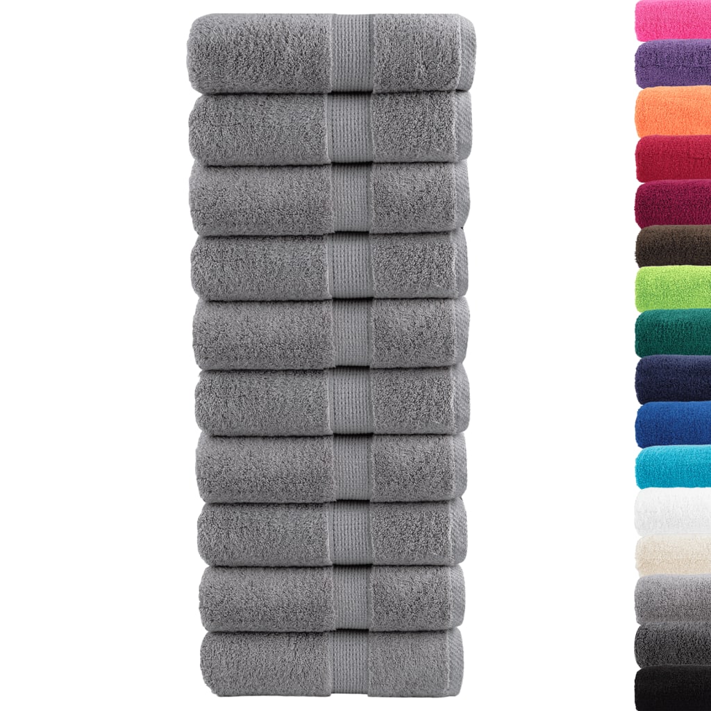 Premium vaskehåndklær SOLUND 10 stk grå 30x30 cm 600 g/m²
