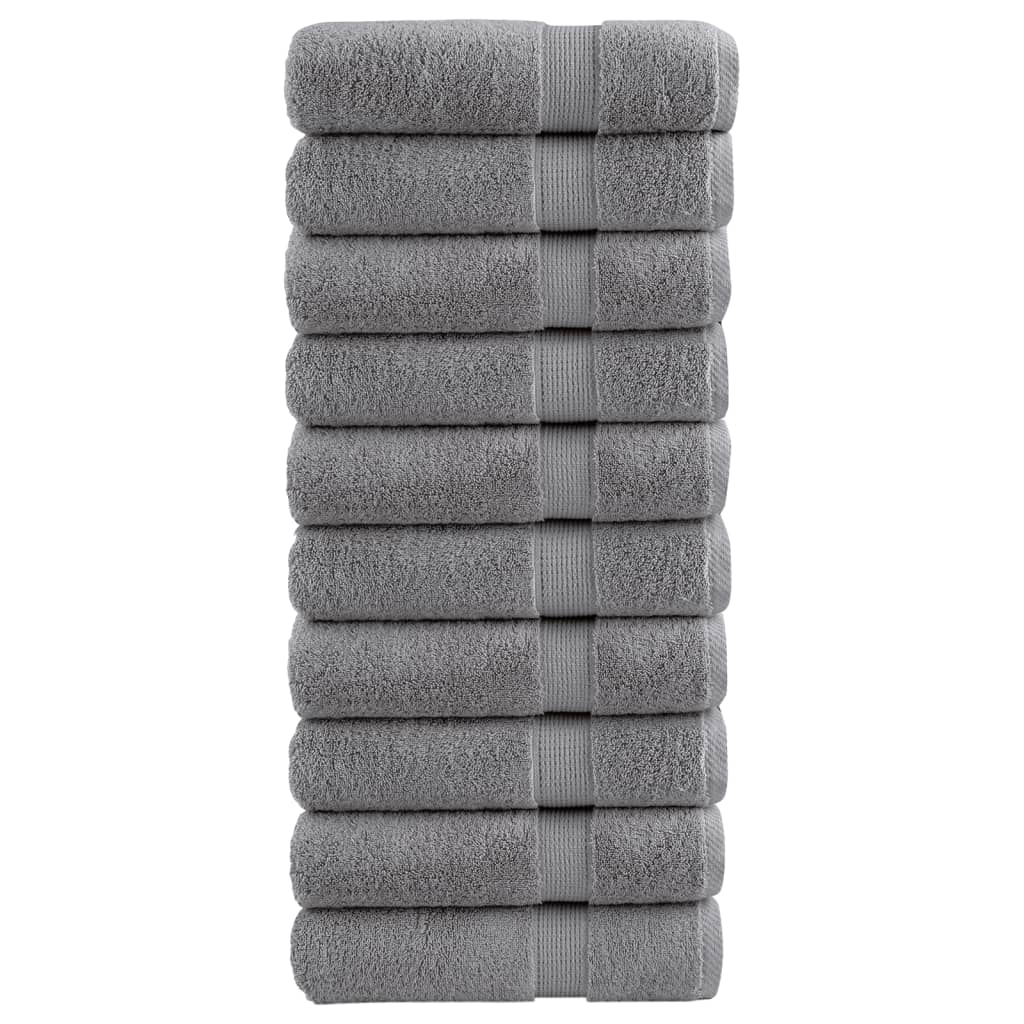Premium håndklær SOLUND 10 stk grå 50x100 cm 600gsm