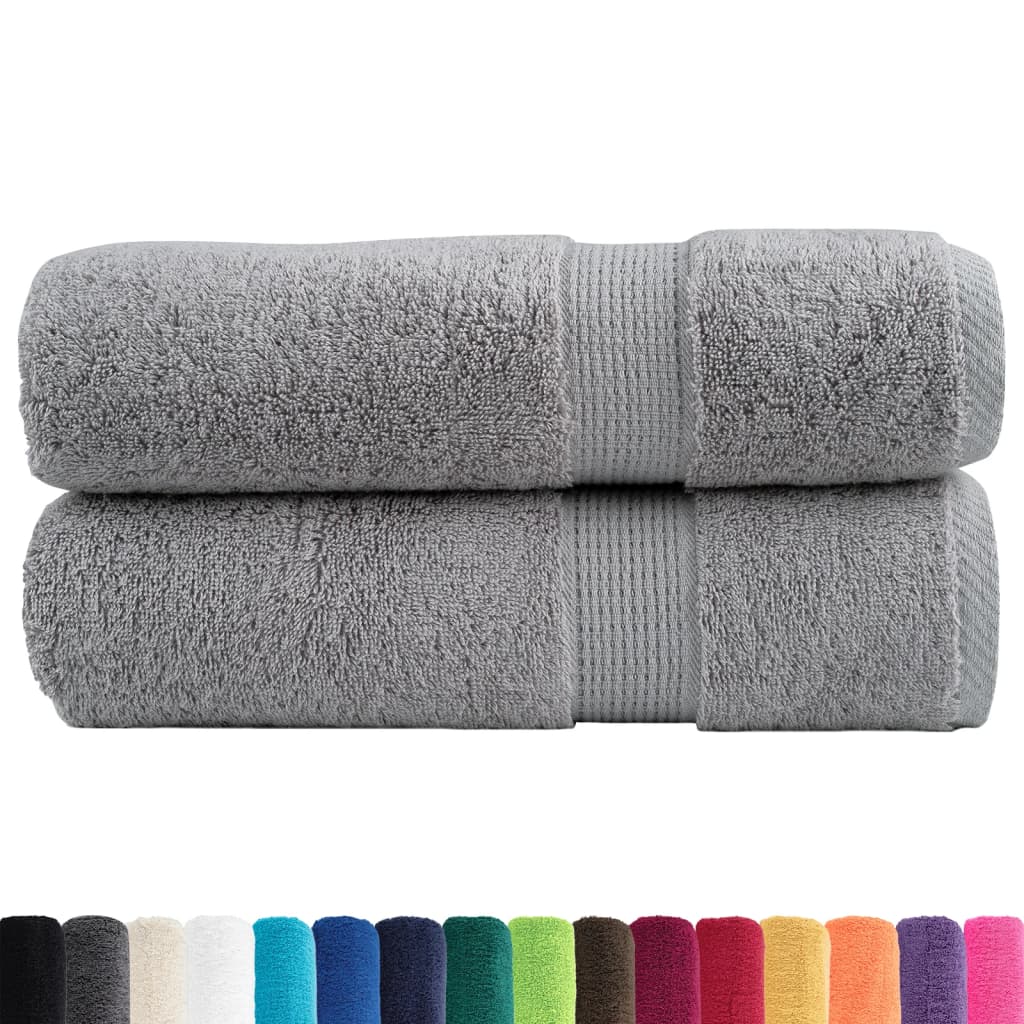 Premium badehåndklær SOLUND 2 stk grå 100x150 cm 600gsm