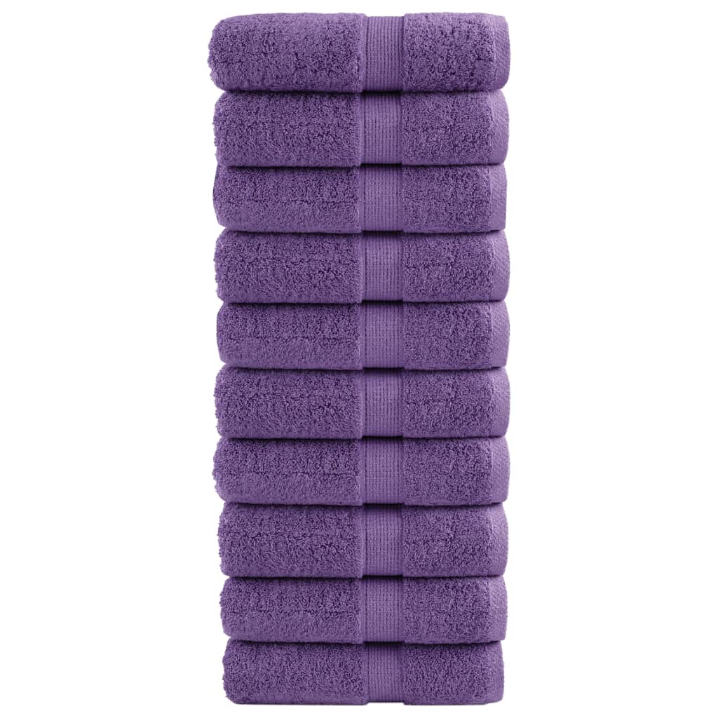 Premium vaskehåndklær SOLUND 10 stk lilla 30x30 cm 600 gsm
