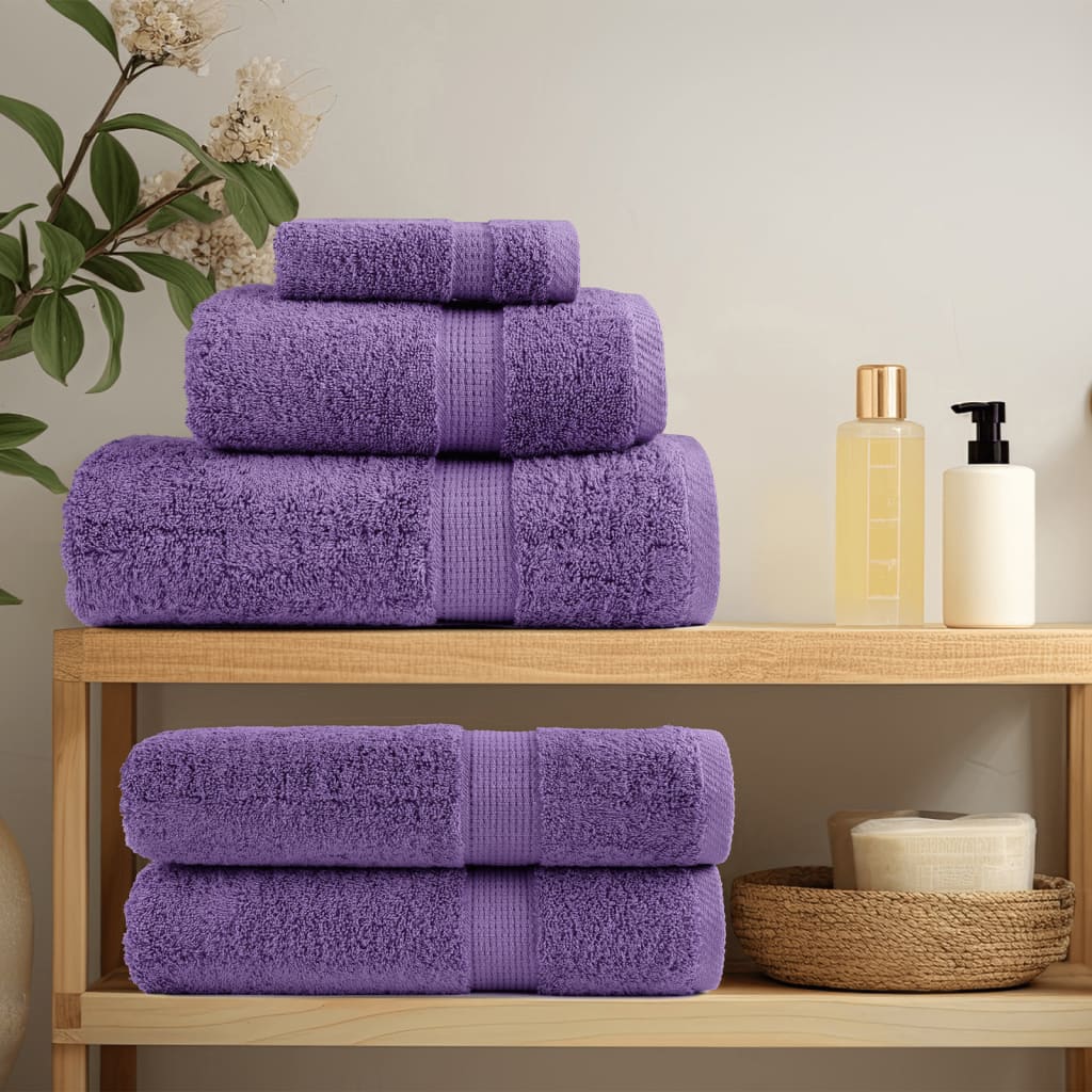 Premium vaskehåndklær SOLUND 10 stk lilla 30x30 cm 600 gsm