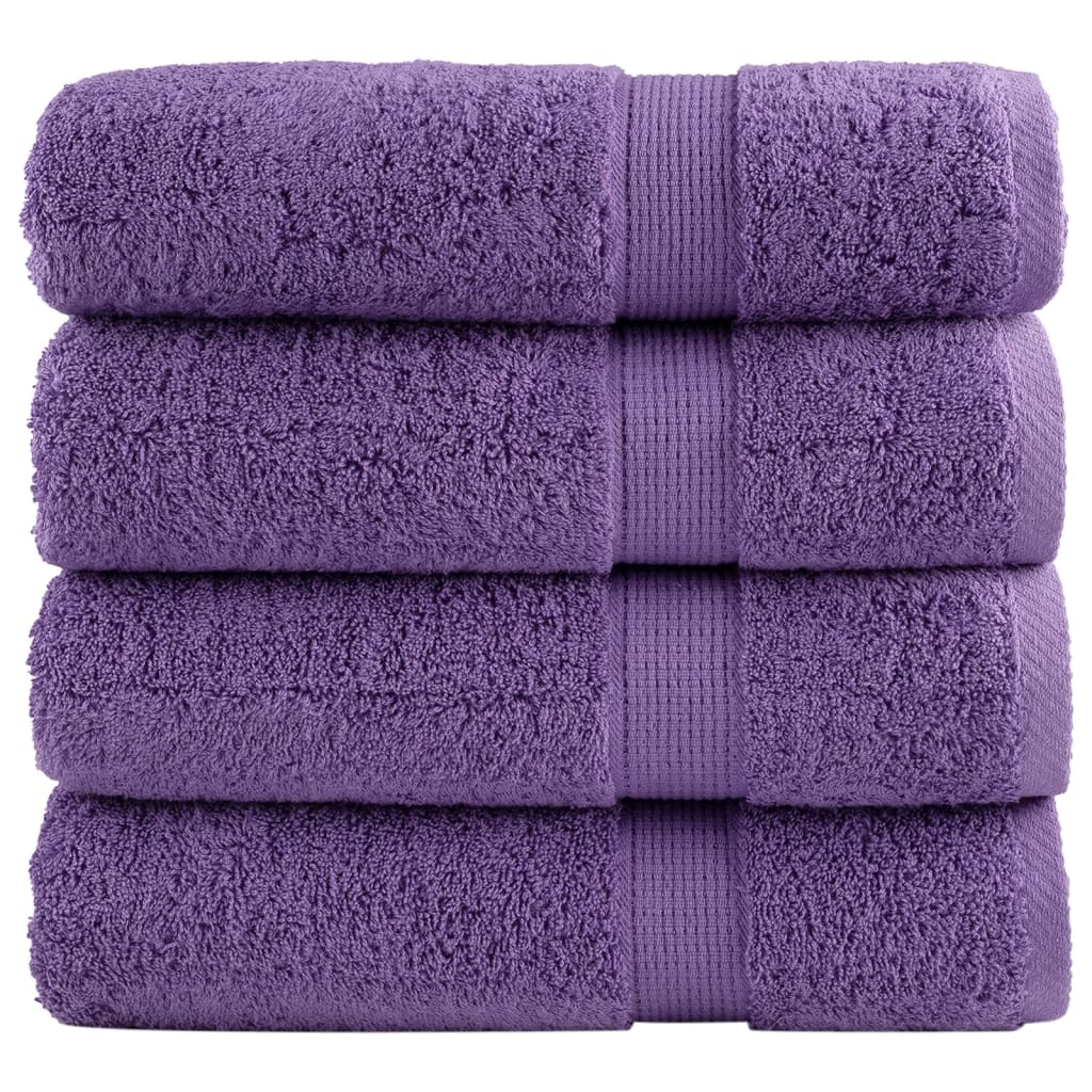 Premium dusjhåndklær SOLUND 4 stk lilla 70x140cm 600 g/m2