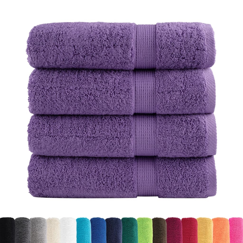 Premium dusjhåndklær SOLUND 4 stk lilla 70x140cm 600 g/m2