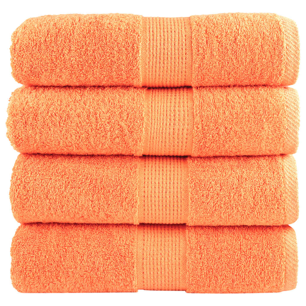 Premium vaskehåndklær SOLUND 4 stk oransje 30x30 cm 600 gsm