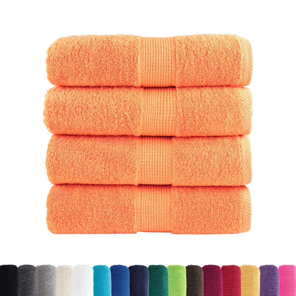 Premium vaskehåndklær SOLUND 4 stk oransje 30x30 cm 600 gsm