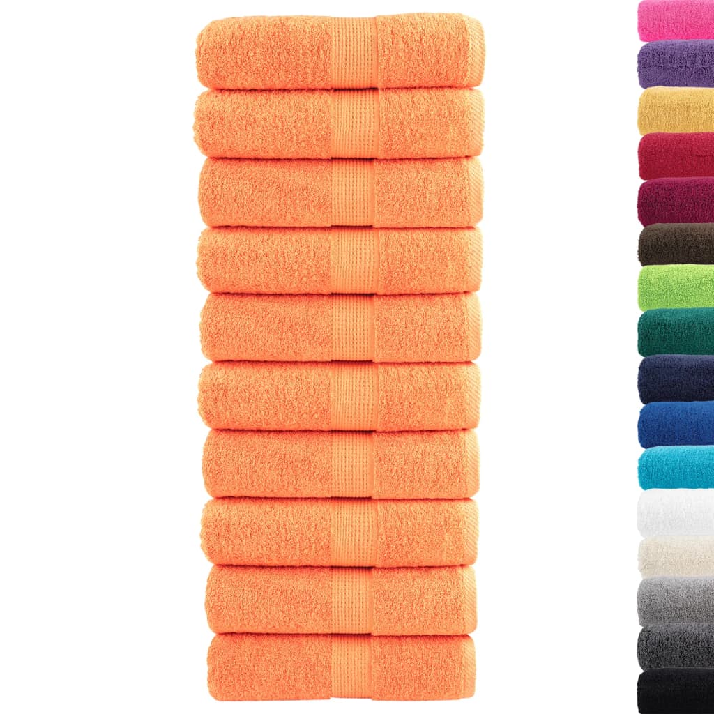 Premium gjestehåndklær SOLUND 10 stk oransje 30x50cm 600 g/m2