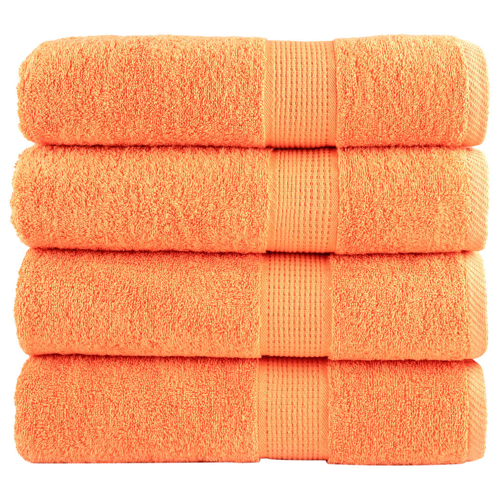 Premium dusjhåndklær SOLUND 4 stk oransje 70x140cm 600g/m2