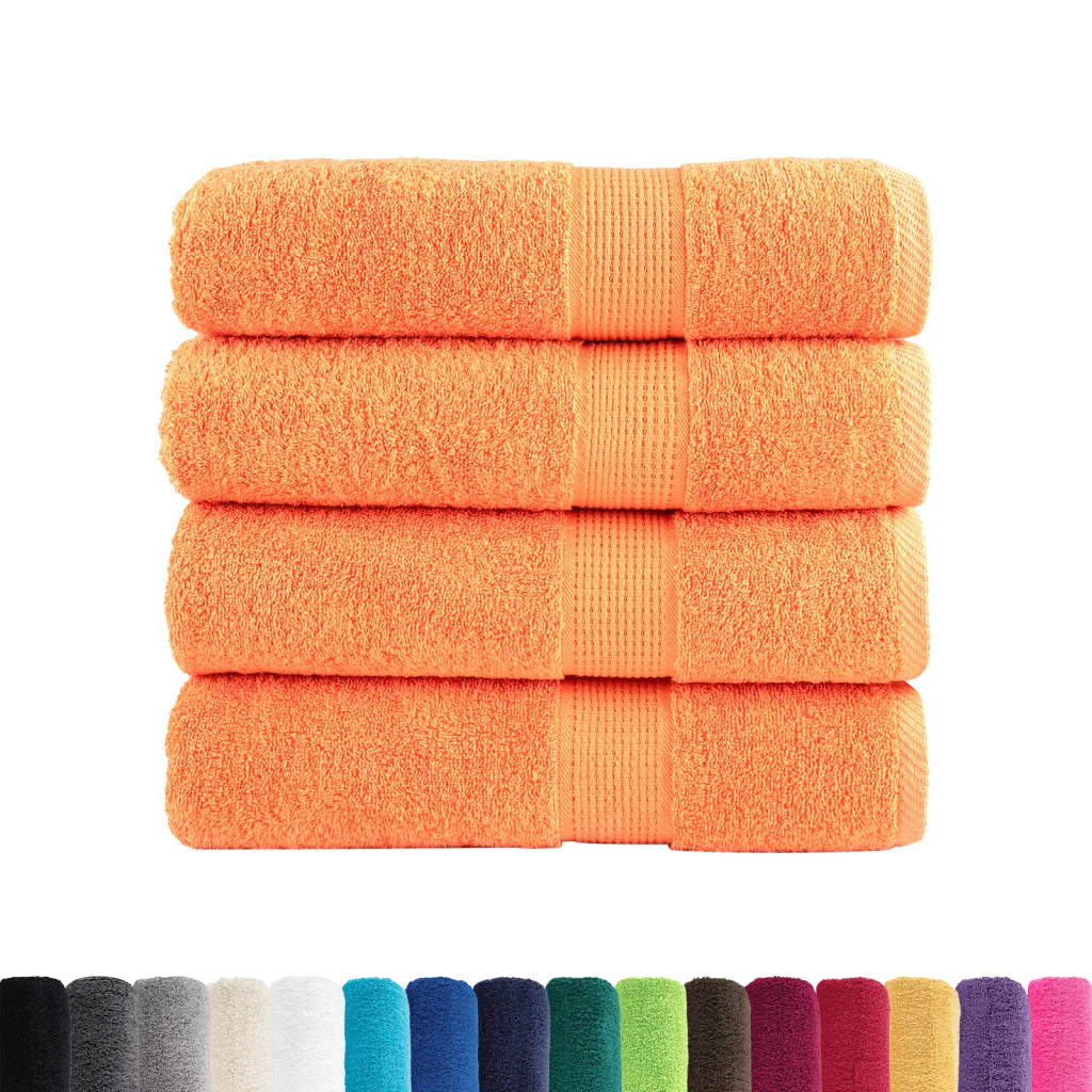 Premium dusjhåndklær SOLUND 4 stk oransje 70x140cm 600g/m2