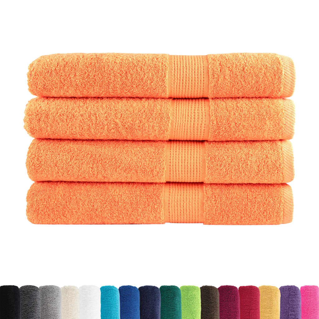 Premium håndklær SOLUND 4 stk oransje 80x200 cm 600 g/m2