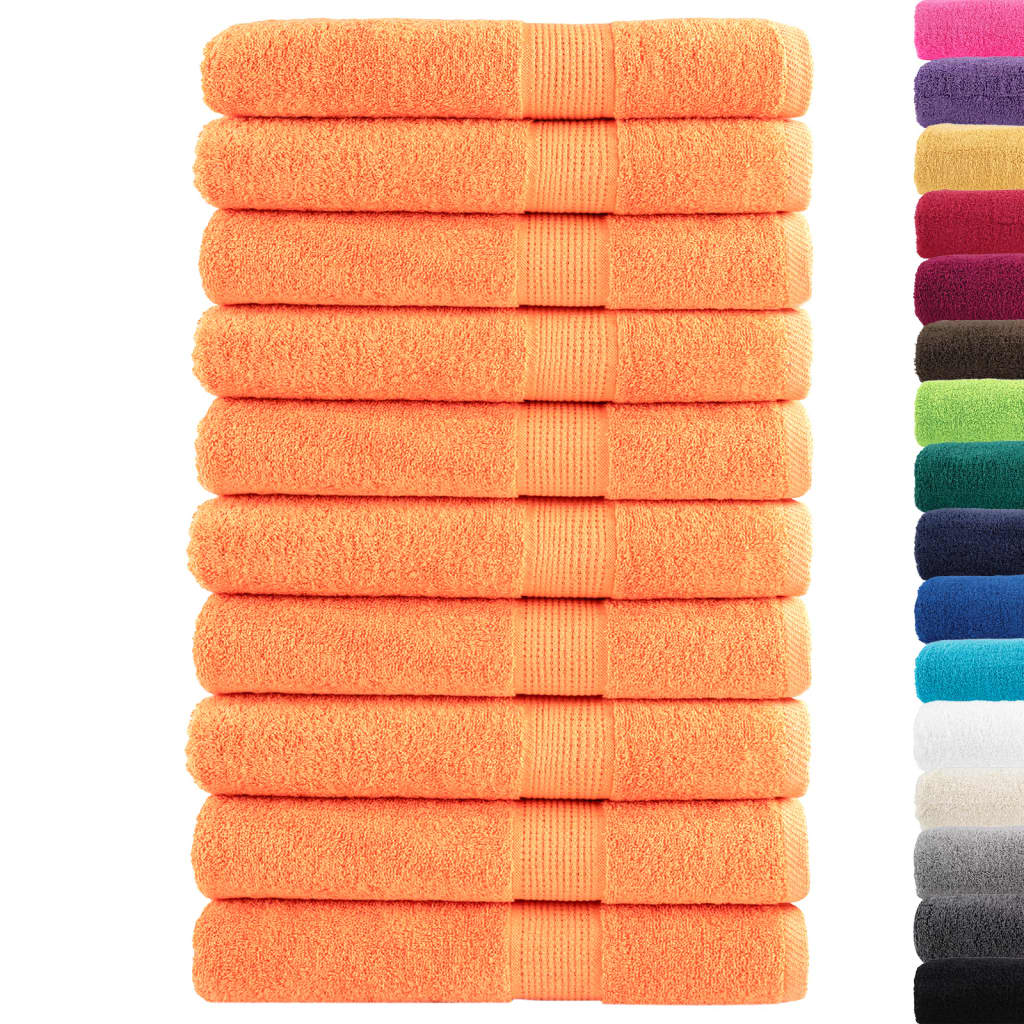 Premium håndklær SOLUND 10 stk oransje 100x200cm 600 g/m2