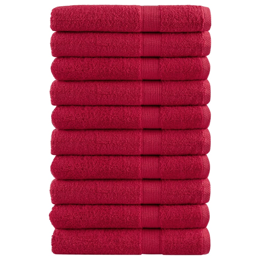 Premium håndklær SOLUND 10 stk rød 80x200 cm 600 g/m2