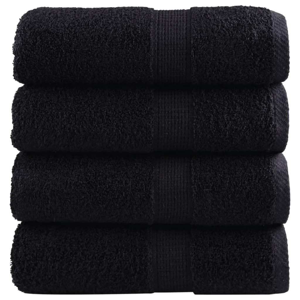 Premium vaskehåndklær SOLUND 4 stk svart 30x30 cm 600 gsm