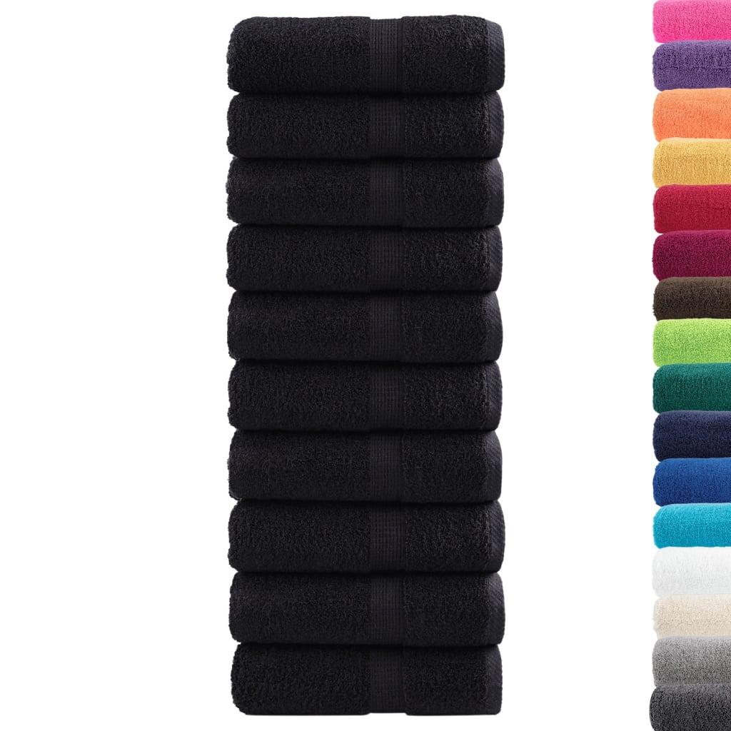 Premium vaskehåndklær SOLUND 10 stk svart 30x30 cm 600 gsm