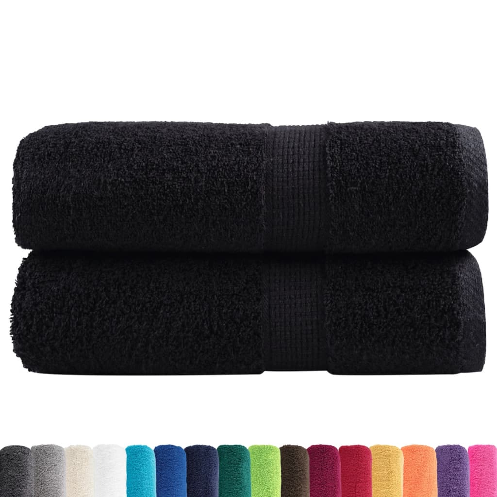 Premium gjestehåndklær SOLUND 2 stk svart 30x50 cm 600 g/m2