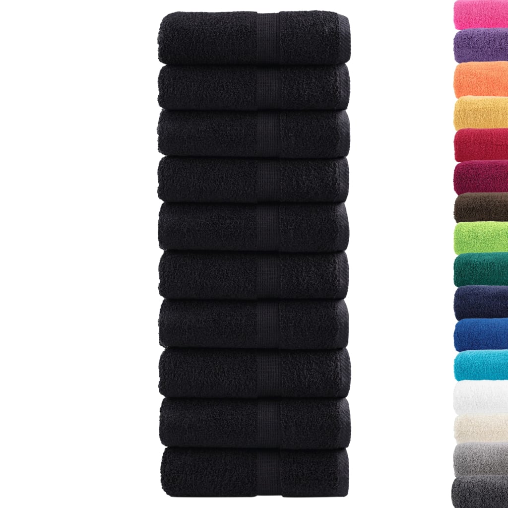Premium gjestehåndklær SOLUND 10 stk svart 30x50cm 600 g/m2