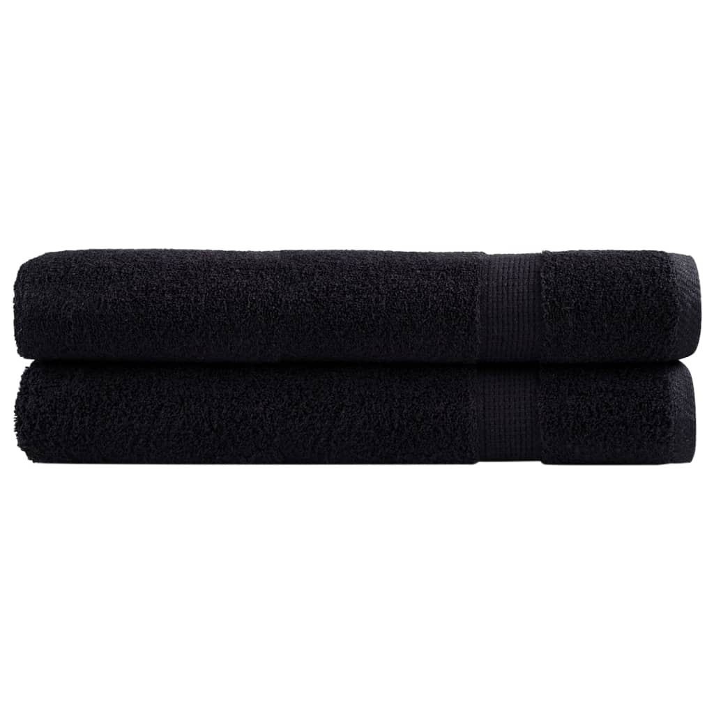 Premium håndklær SOLUND 2 stk svart 100x200 cm 600 g/m2