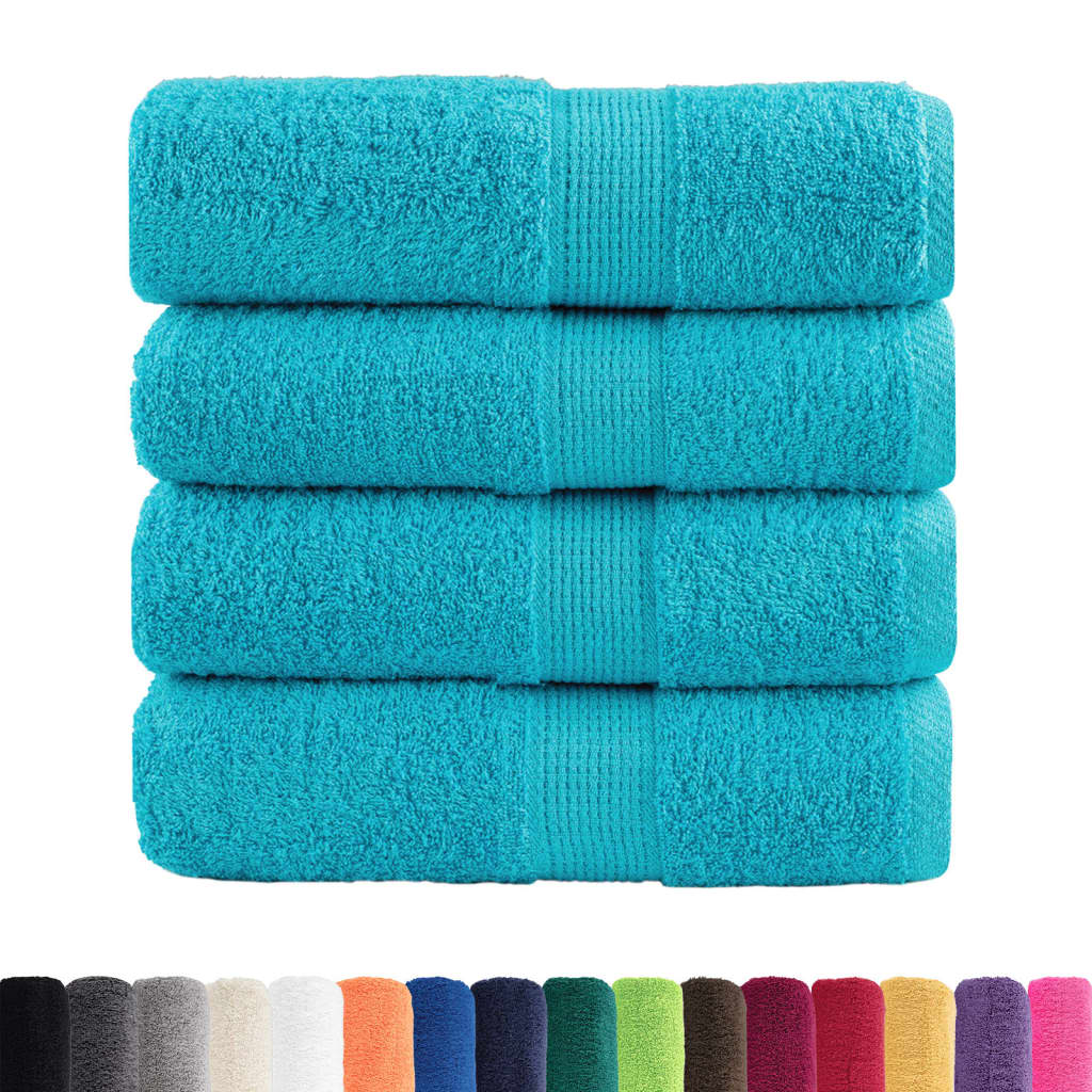 Premium vaskehåndklær SOLUND 4 stk turkis 30x30 cm 600 gsm
