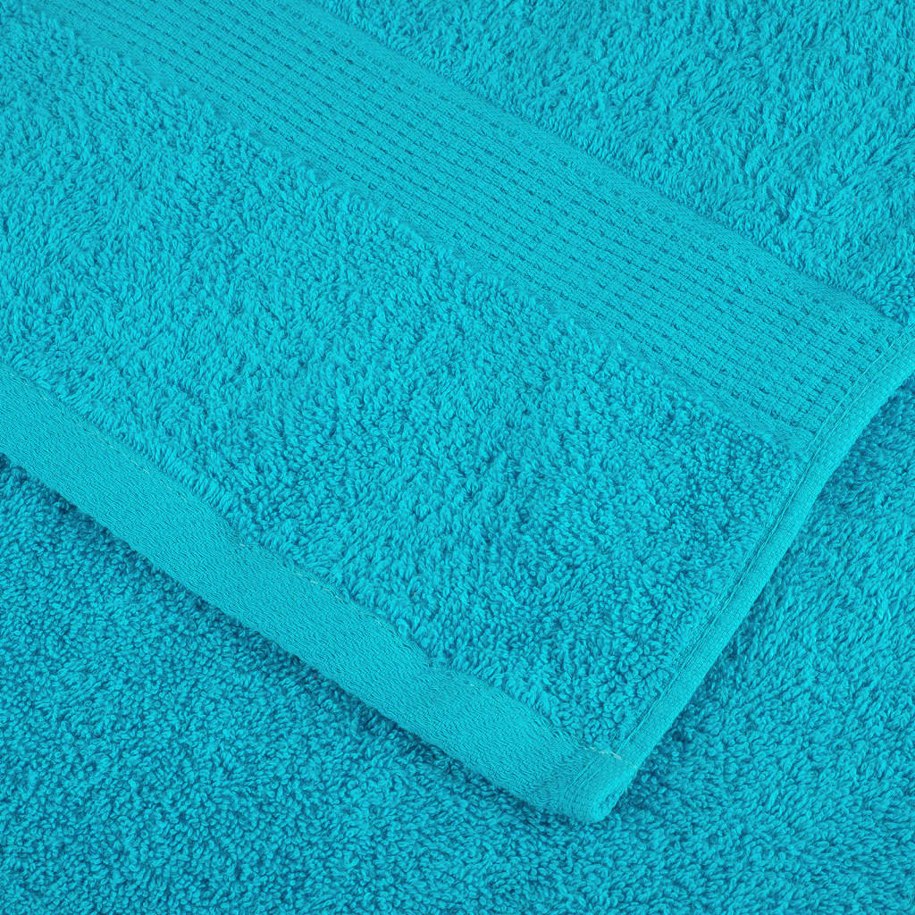 Premium gjestehåndklær SOLUND 10 stk turkis 30x50 cm 600 g/m2