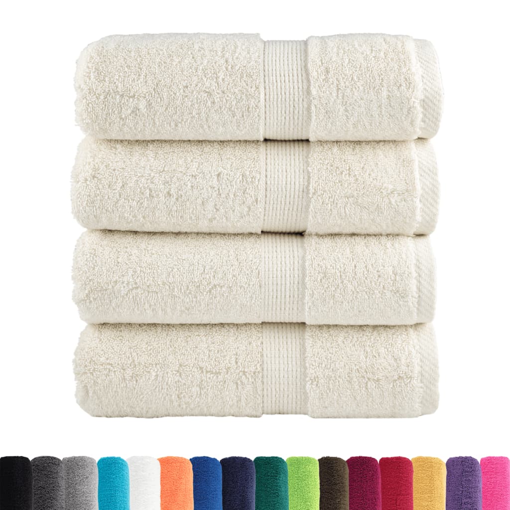 Premium vaskehåndklær SOLUND 4 stk kremfargede 30x30 cm 600 gsm