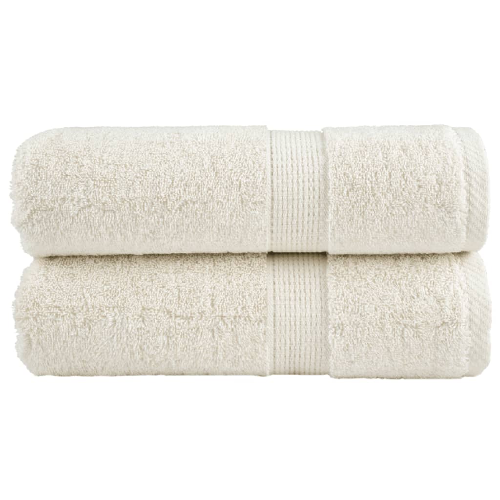Premium gjestehåndklær SOLUND 2 stk kremhvit 30x50cm 600 g/m2