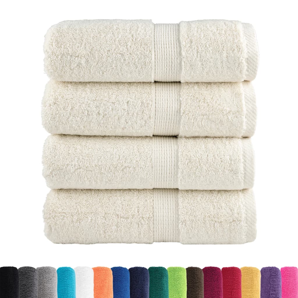 Premium gjestehåndklærb SOLUND 4 stk krem 30x50cm 600 g/m2