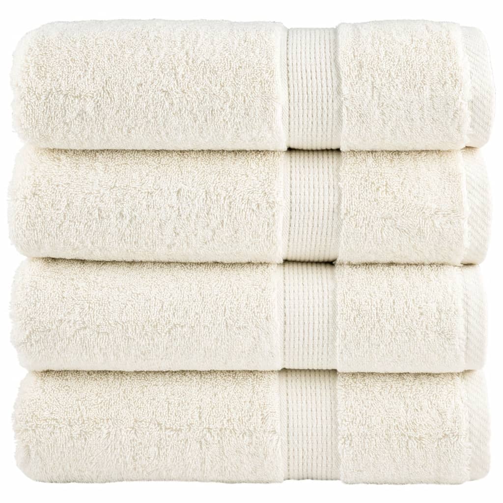 Premium håndklær SOLUND 4 stk kremhvit 50x100cm 600 g/m2