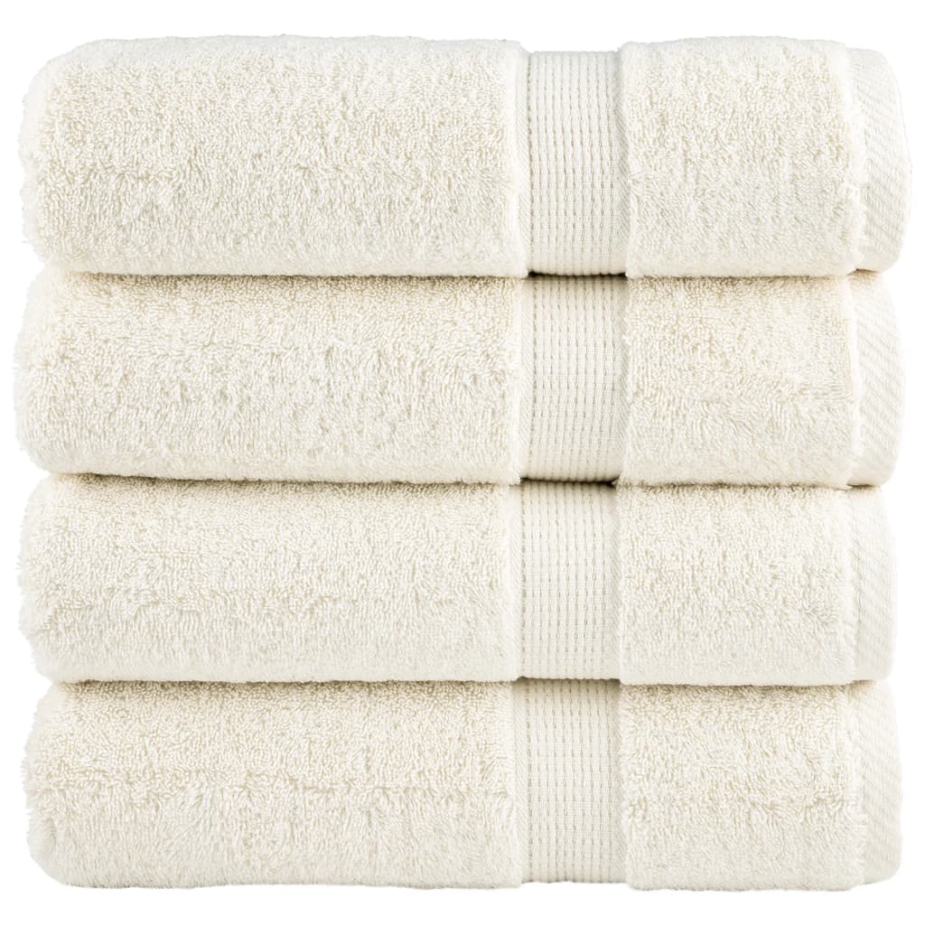 Premium dusjhåndklær SOLUND 4 stk kremhvit 70x140cm 600 g/m2