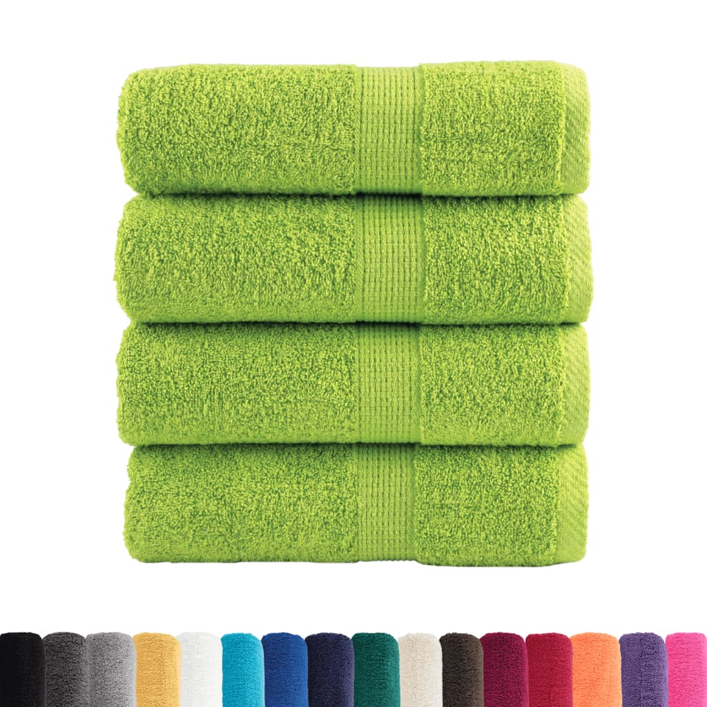 Premium vaskehåndklær SOLUND 4 stk eplegrønne 30x30 cm 600 gsm