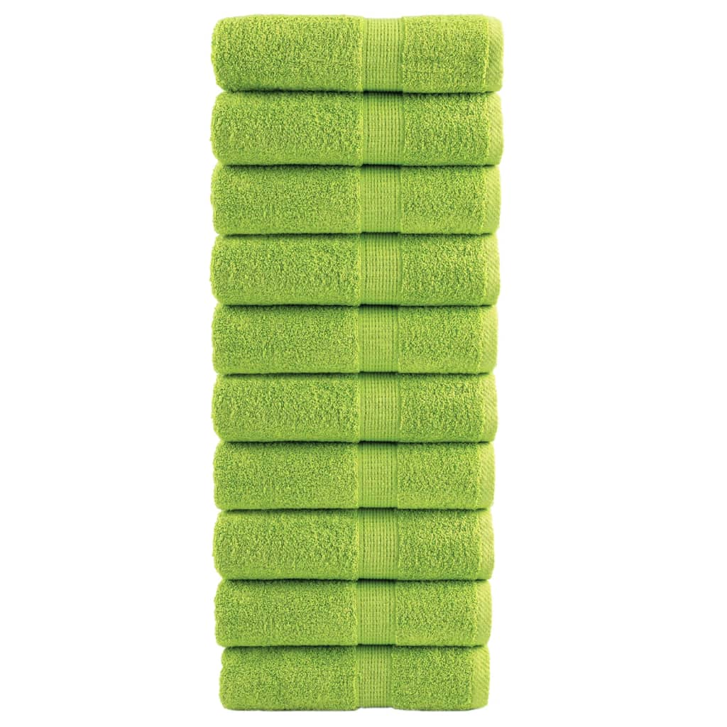Premium gjestehåndklær SOLUND 10 stk eplegrønn 30x50cm 600g/m2