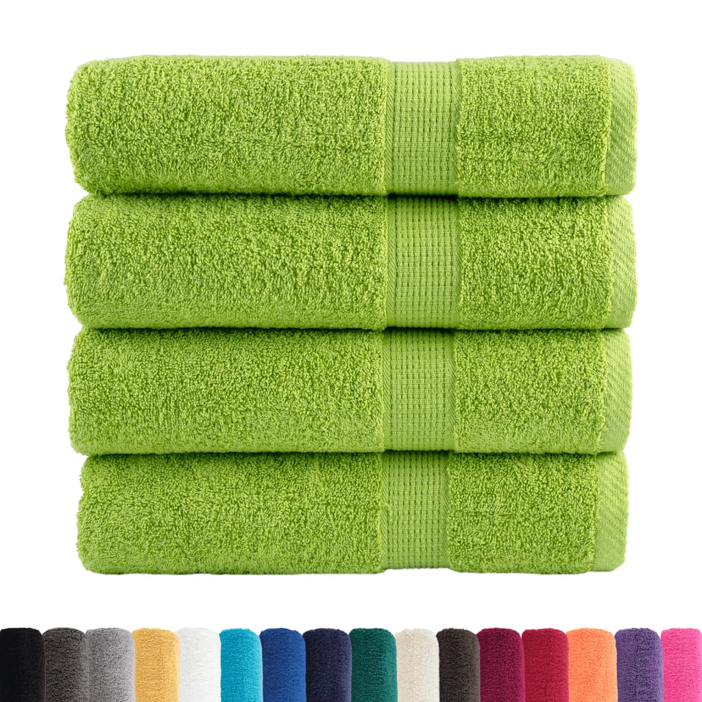 Premium dusjhåndklær SOLUND 4 stk eplegrønn 70x140cm 600 g/m2