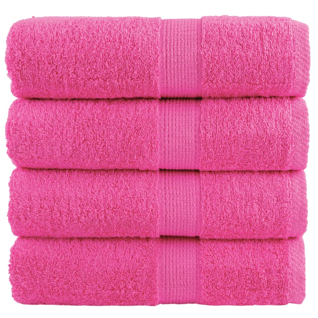 Premium vaskehåndklær SOLUND 4 stk rosa 30x30 cm 600 gsm