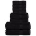 Premium håndklesett 8 deler SOLUND svart 600 g/m2