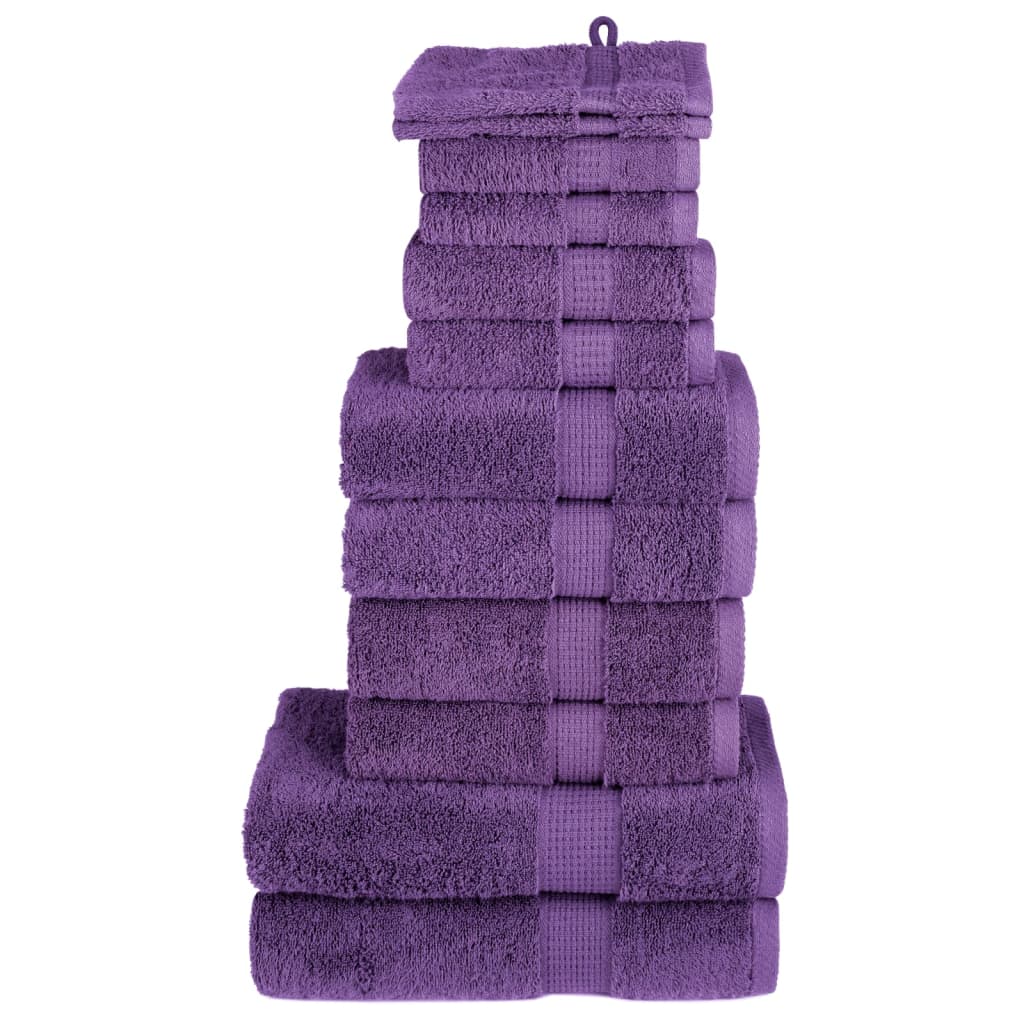 Premium håndklesett 12 deler SOLUND lilla 600 g/m2
