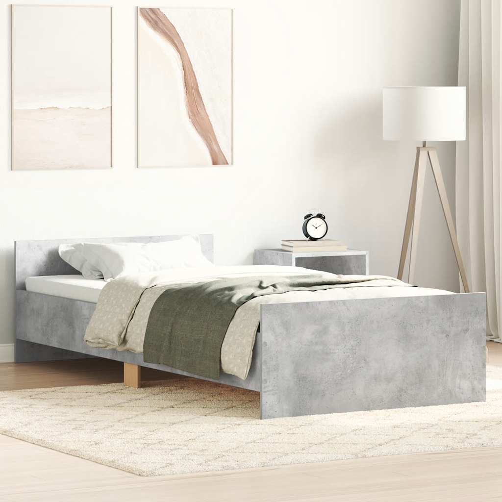 Sengeramme betonggrå 90x200 cm konstruert tre
