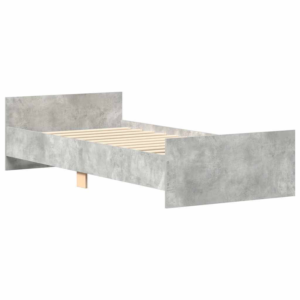Sengeramme betonggrå 100x200 cm konstruert tre