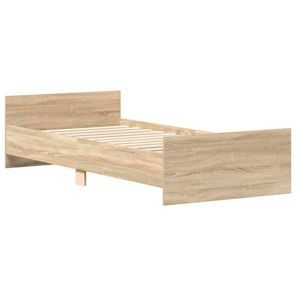 Sengeramme uten madrass sonoma eik 90x190 cm konstruert tre