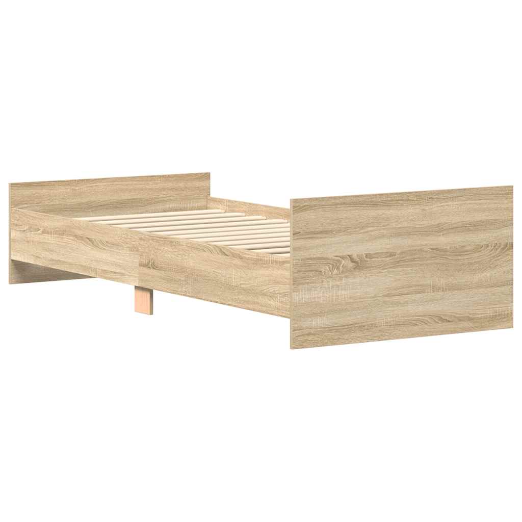 Sengeramme uten madrass sonoma eik 90x190 cm konstruert tre